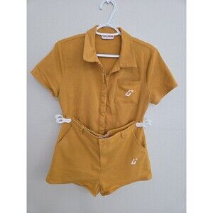 GSUWOO So Real Explicit Short Shirt Set Yellow Size XL
